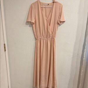 Chic Blush Midi Dress